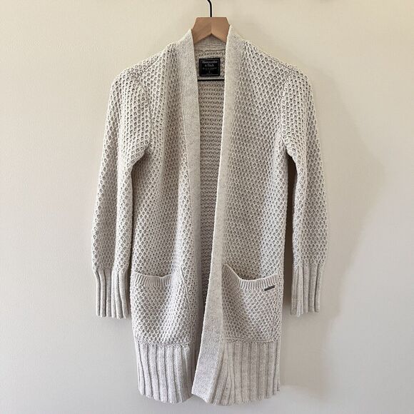 Abercrombie & Fitch Sweaters - Abercrombie & Fitch Womens Gray Long Sleeve Open Cardigan Sweater - Small